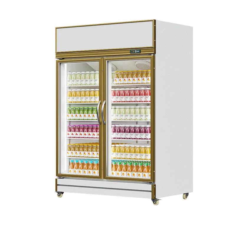 Beverage Fridge White (Golden Frame Exterior, Upmounted Compressor)(4 Doors) - Image 3