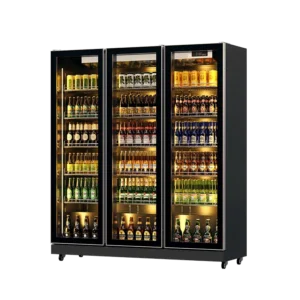 Beverage Fridge Black (Full Door Display, Rearmounted Compressor)(3 Doors)