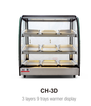 3 Layers 9 Trays Display Warmer for Pizza