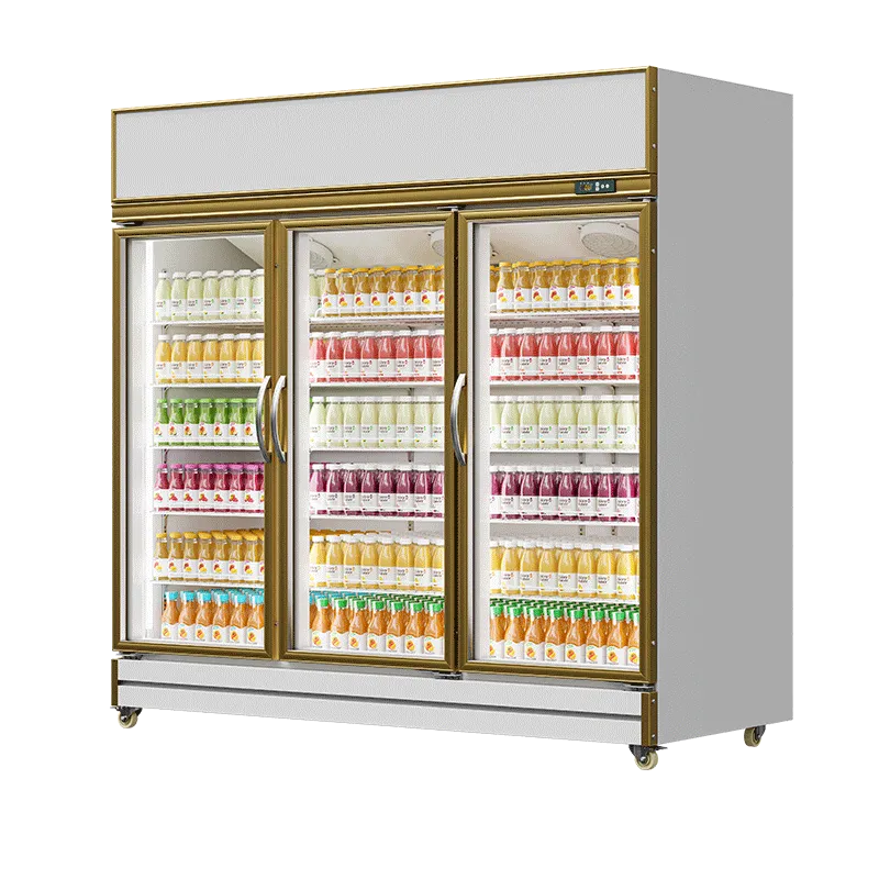 Beverage Fridge White (Golden Frame Exterior, Upmounted Compressor)(4 Doors) - Image 2