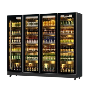 Beverage Fridge Black (Full Door Display, Rearmounted Compressor)(4 Doors)