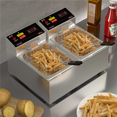 Super Stainless Stell Body Double Pots Fried Pan