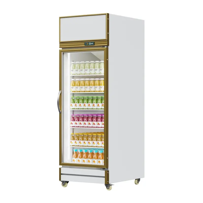 Beverage Fridge White (Golden Frame Exterior, Upmounted Compressor)(4 Doors) - Image 4